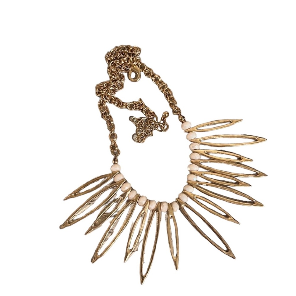 Vintage style 20in adjustable gold tone fashion necklace